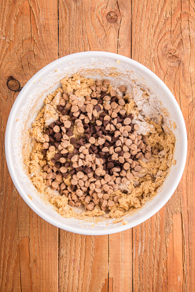 chocolate chip and peanut butter cookies