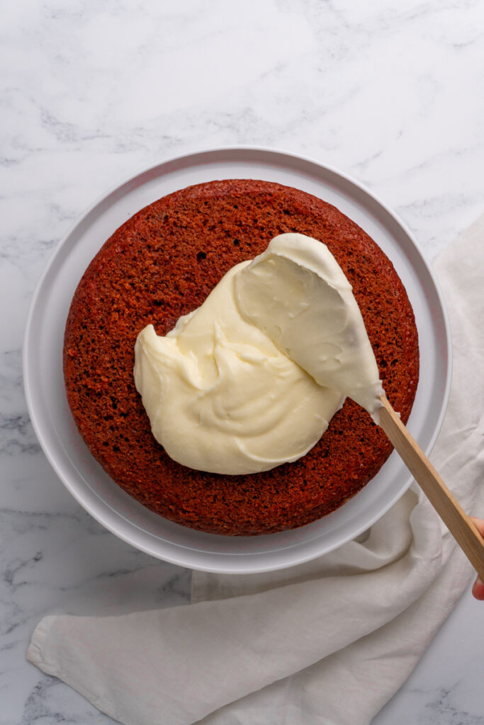 red velvet cake with frosting