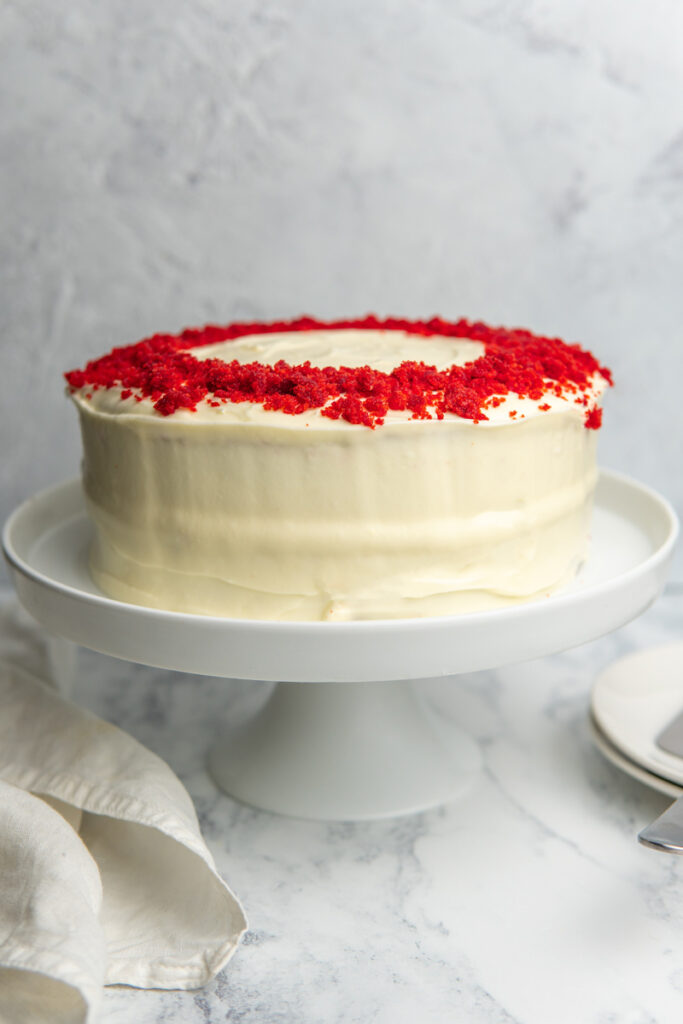 Red Velvet Cake on a Cake Stand