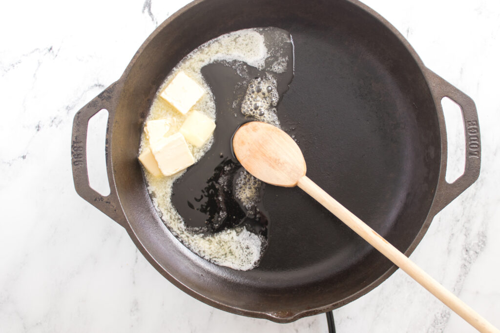 butter in a skillet