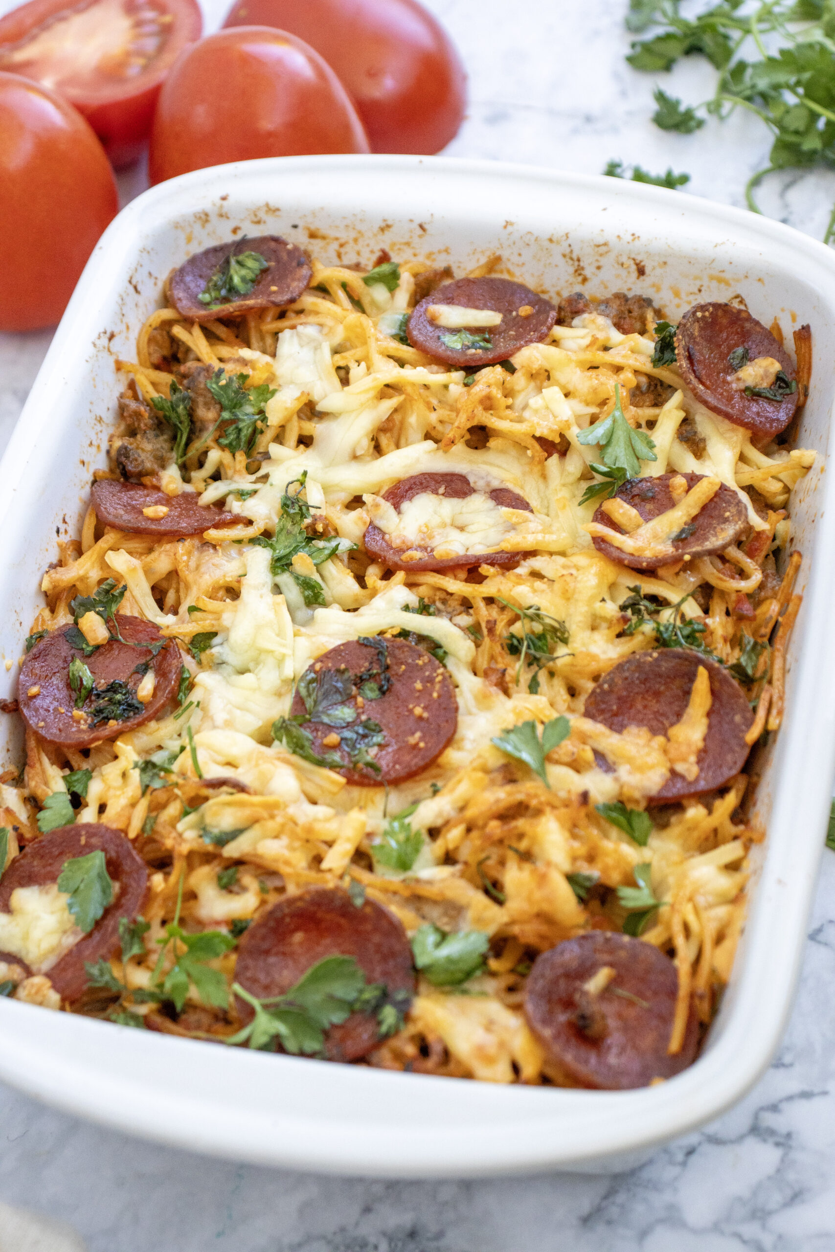 Spaghetti Pizza Casserole