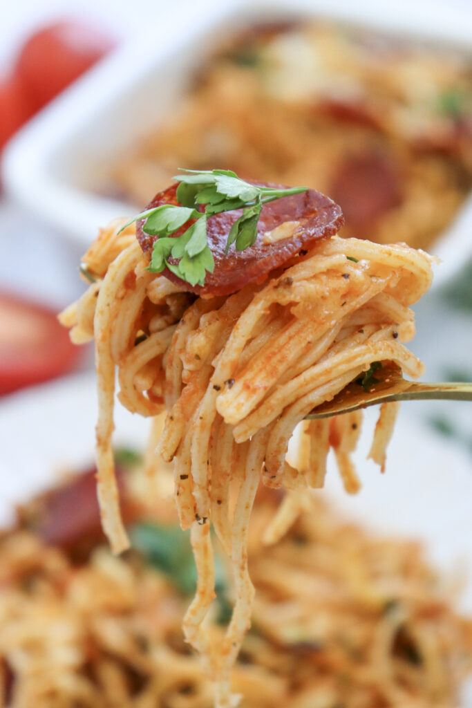 Baked Spaghetti Pizza