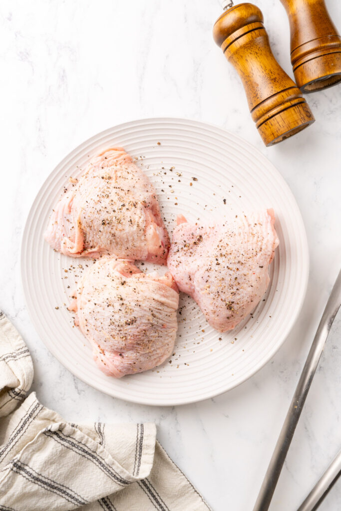 chicken thighs with salt and pepper