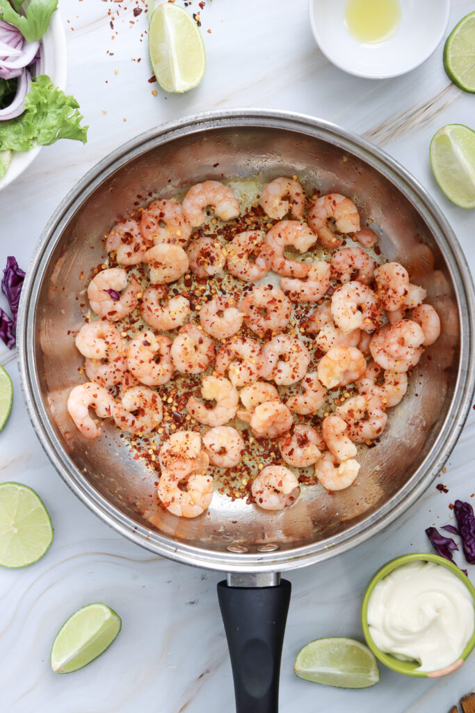shrimp in a skillet