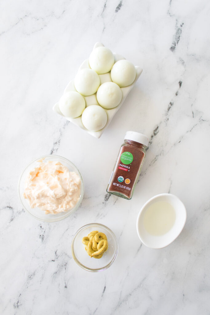 ingredient shot for deviled eggs