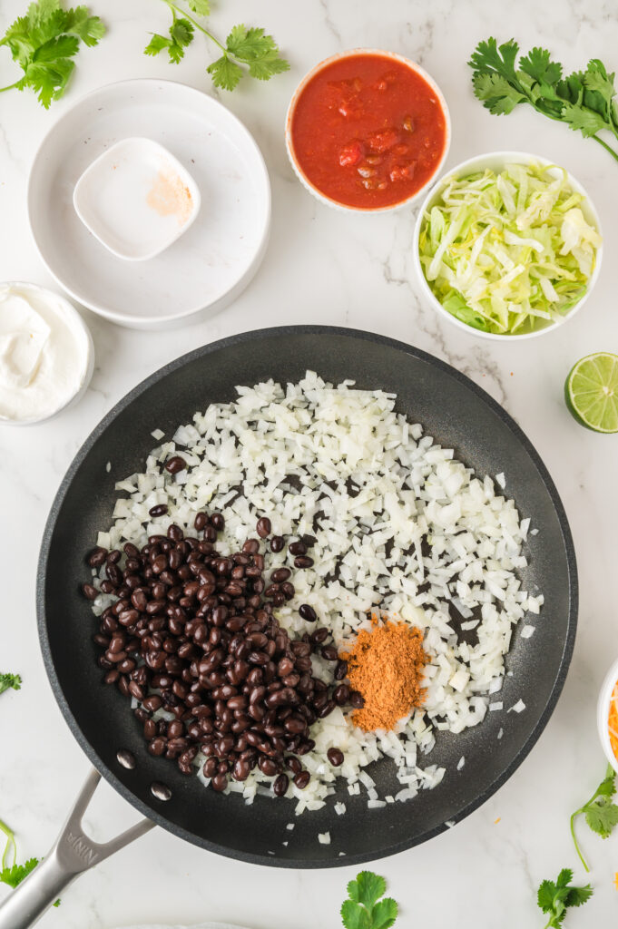 tacos in a skillet