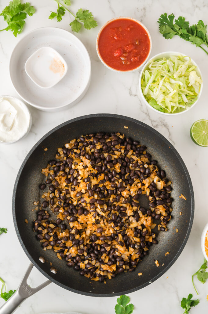 tacos in a skillet
