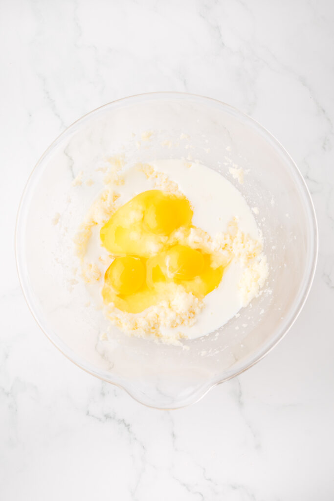 eggs and butter in a bowl