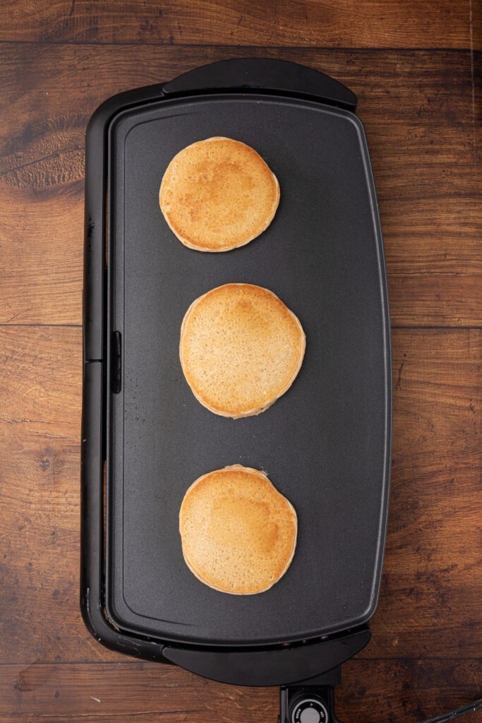 pancakes on a griddle