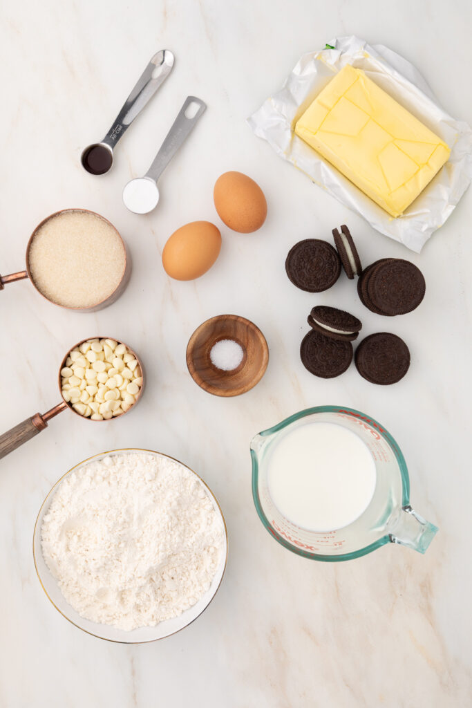 ingredients for oreo muffins
