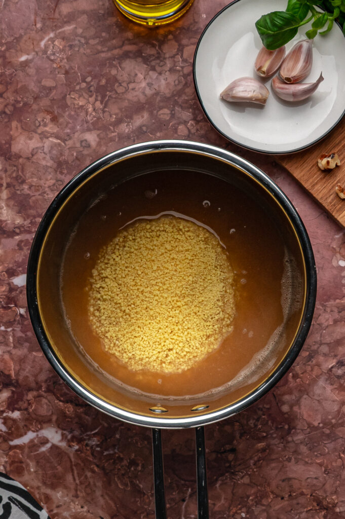 couscous cooking in broth