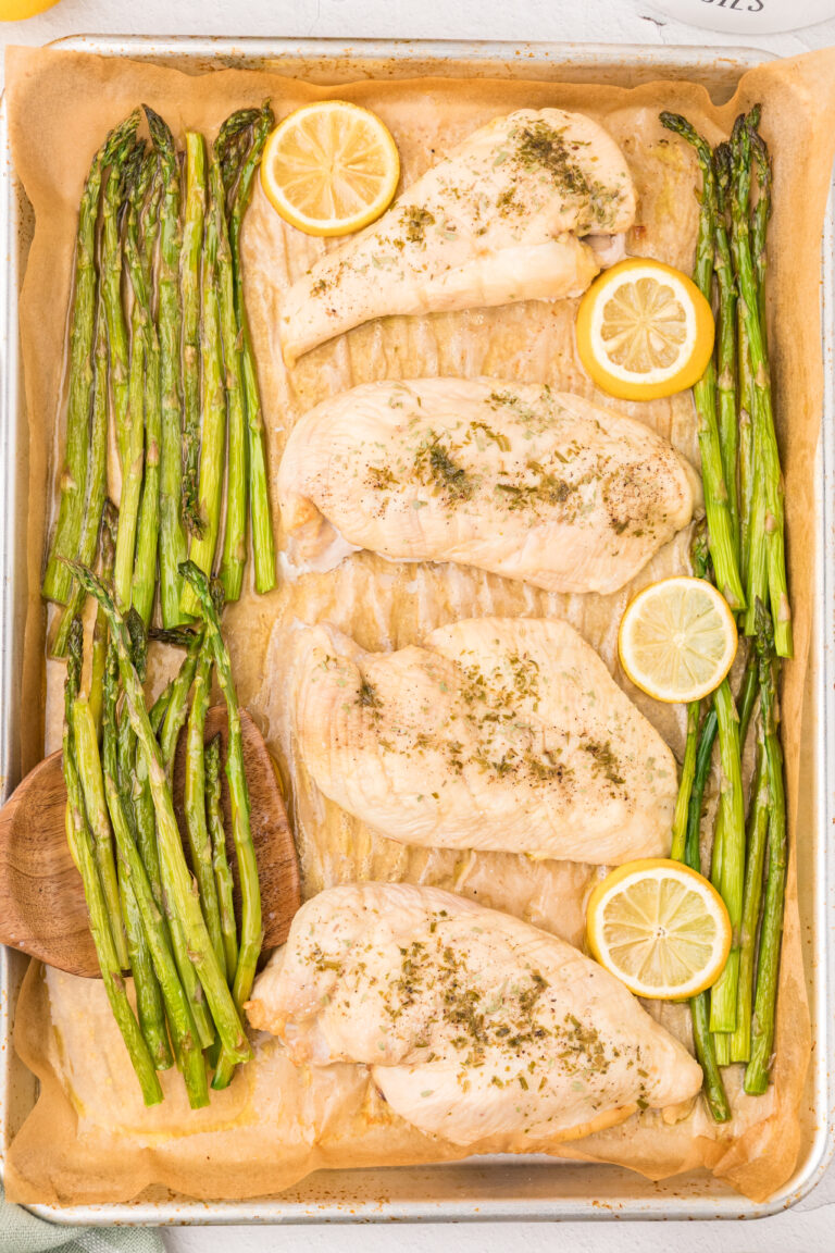 Sheet-Pan Chicken with Asparagus, Lemon & Tarragon